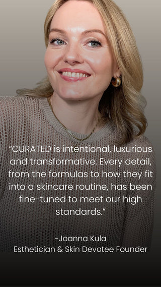 Discover the idea behind CURATED skincare brand created by Joanna Kula of Skin Devotee Facial Studio in Philadelphia