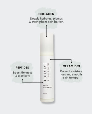 Benefits of using CURATED Hero Hydrator face moisturizer available at Skin Devotee Facial Studio in Philadelphia