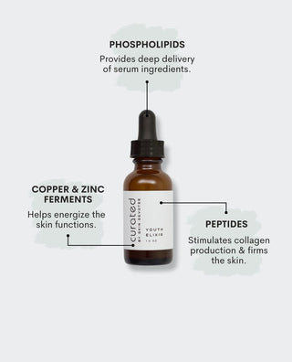 Shop CURATED Youth Elixir BioActive Peptide Serum benefits at Skin Devotee Facial Studio in Rittenhouse Square Philadelphia