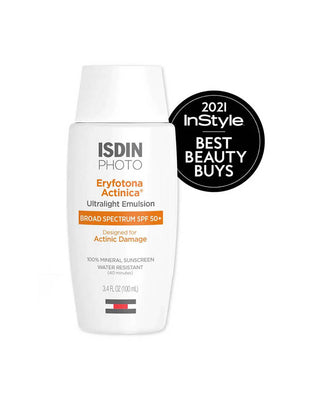 InStyle 2021 Best Beauty Buys ISDIN Photo Eryfotona Actinica Ultralight Emulsion Broad Spectrum SPF 50 available at Skin Devotee online skincare boutique