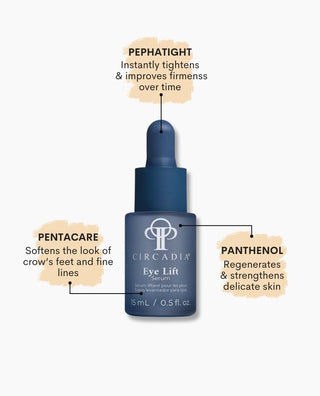 Benefits of Circadia Emergency Eye Lift Serum available at Skin Devotee Facial Studio in Philadelphia