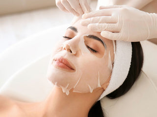 A hydrating sheet mask used for a Skin Devotee facial
