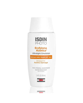 ISDIN Photo Eryfotona Actinica Ultralight Emulsion Broad Spectrum SPF 50 available at Skin Devotee online skincare boutique