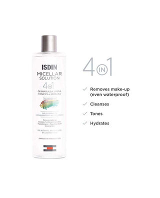 ISDIN Micellar Solution 4 in 1 Formula Benefits Available at Skin Devotee online skincare boutique